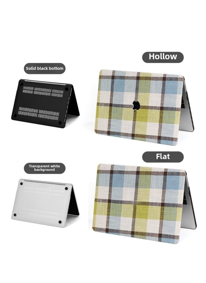 Macbook Air Protective Case Pro13 Case Apple Laptop Protective Case PU Leather Case-Color:7065-2# Green-Applicable Model:(Hollow) Pro13(A1278)