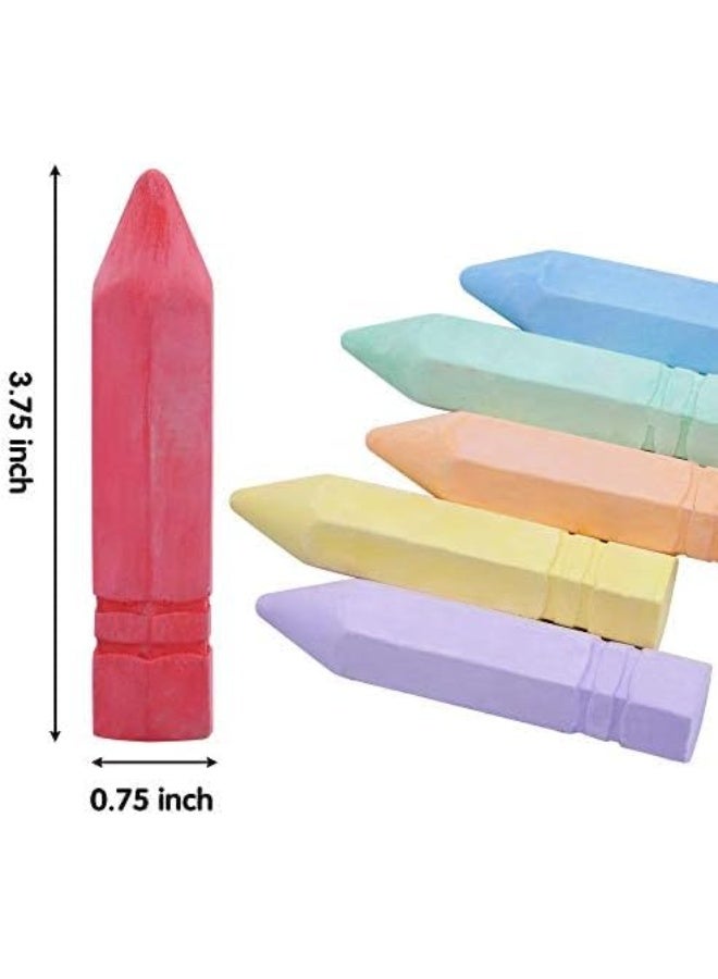 24 Pack Cone Shaped Chalk, Non Toxic Jumbo Chalk, Washable Chalks Set, Easy to Use, Easy to Hold, for Art Play, Summer Outdoor Games and Chalkboard Drawing, 6 Different Color - Image 3