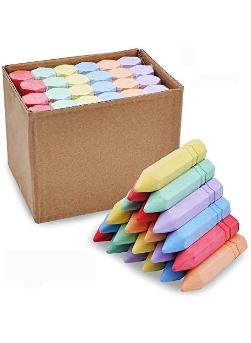 24 Pack Cone Shaped Chalk, Non Toxic Jumbo Chalk, Washable Chalks Set, Easy to Use, Easy to Hold, for Art Play, Summer Outdoor Games and Chalkboard Drawing, 6 Different Color - Image 1
