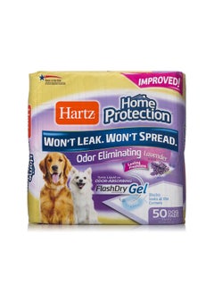 Hartz Home Protection Lavender Scent Odor Eliminating Gel Dog Pads, 21" X 21", 50 Count 