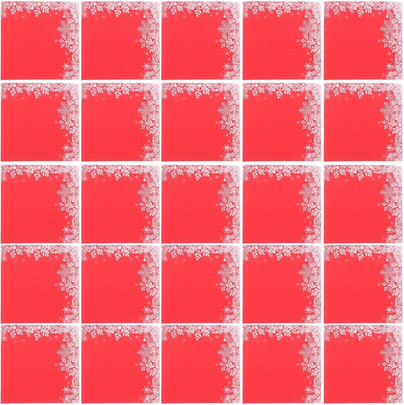 Christmas Snowflake Paper Dinner Napkins 5pcs 100pcs Red Holiday Disposable Napkins for Xmas Party Table Decoration Holiday Dinner Supplies - Image 1