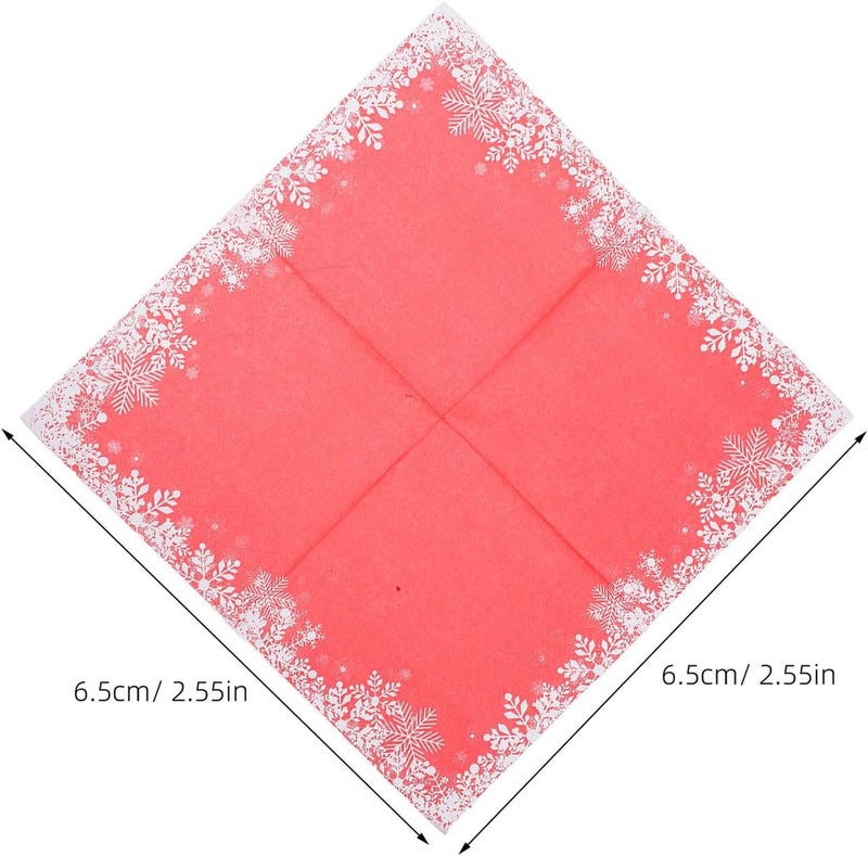Christmas Snowflake Paper Dinner Napkins 5pcs 100pcs Red Holiday Disposable Napkins for Xmas Party Table Decoration Holiday Dinner Supplies - Image 2