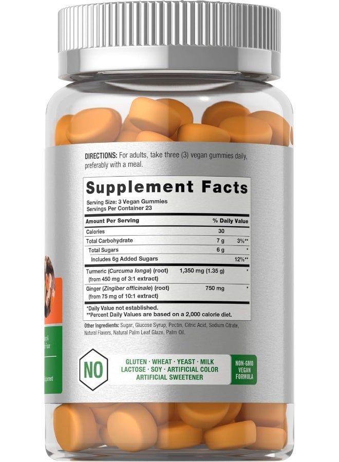 Horbäach Turmeric Curcumin Gummies with Ginger | 90 Count | Mango & Peach Flavor | Vegan Non-GMO & Gluten Free Supplement | by Horbaach - Image 2