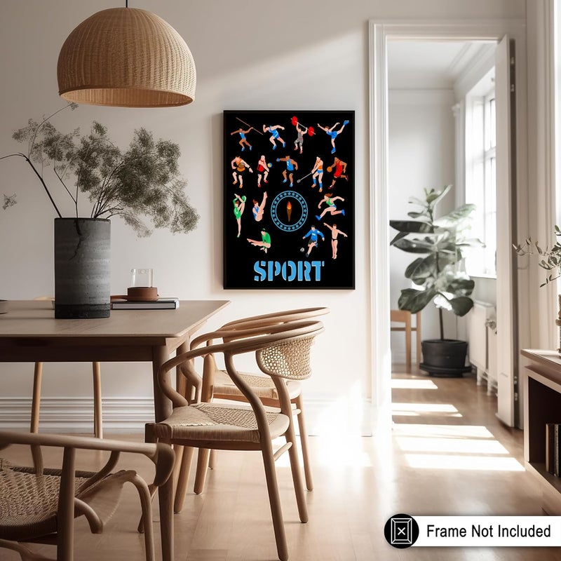 Poster Master ملصق ماستر أولمبياد - ملصق رياضي - فن البطولة واللعبة التنافسية - هدية ترحيب للرياضي - فن اللياقة البدنية الرياضية - ديكور حائط للصالة الرياضية أو المكتب - 8x10 بدون إطار - Image 5