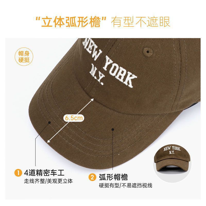 Children'S Baseball Cap 2025 New Sunshade Large Brim Autumn Sun Protection Coffee Color Baby Duckbill Cap - Image 5