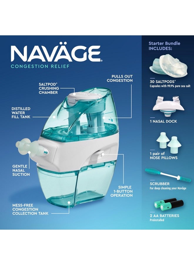 Navage Nasal Care Starter Bundle Nose Cleaner, 20 Saltpods, Plus Bonus 10 Saltpods - Image 2