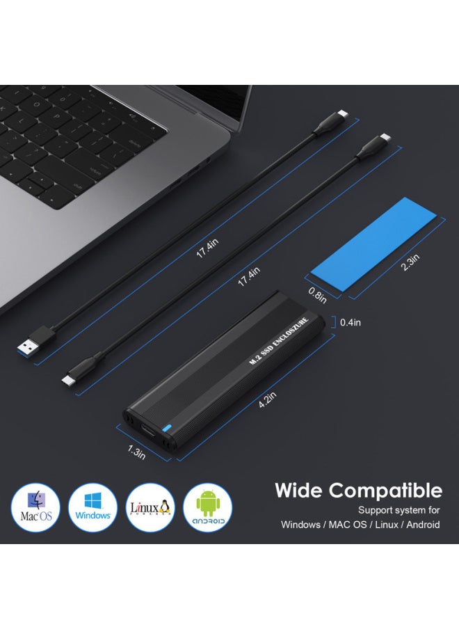 ماركة غير محددة جهاز تخزين خارجي محمول للكمبيوتر الرقمي/صندوق القرص الصلب المحمول USB 3.0 عالي السرعة لنقل البيانات - اللون: 5 جيجا بايت في الثانية SATA NGFF  - Image 4