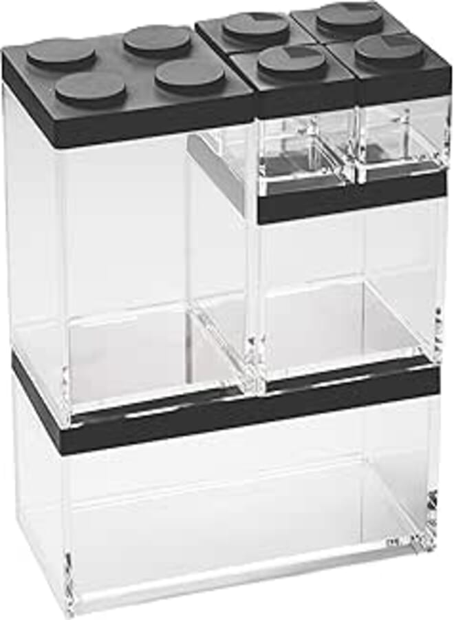 Omada Set of 7 Brickstore Food Containers of Different Dimensions - Black