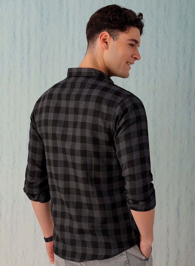 تايك تو قميص كاروهات كاجوال رجالي بقصة عادية من هارد سودا - Image 5