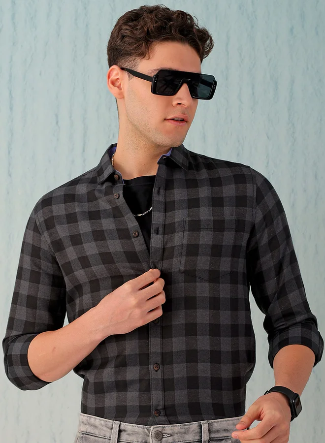 Take Two Men Regular Fit Checkered Casual Shirt By HardSoda