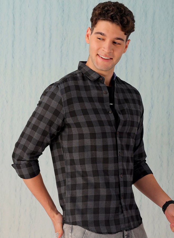 تايك تو قميص كاروهات كاجوال رجالي بقصة عادية من هارد سودا - Image 4