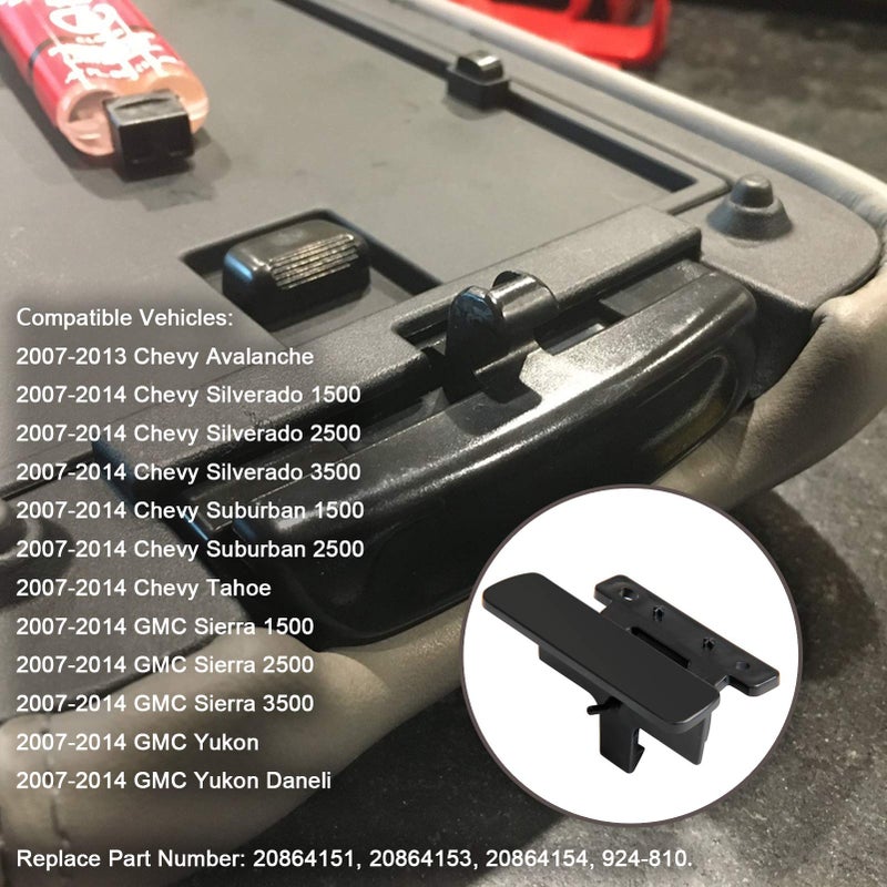 Bicos 20864151 Pair of Lid Latch for Center Console Armrest Compatible with Chevy Avalanche Silverado 1500 2500 3500 Suburban Tahoe GMC Sierra 1500 2500 3500 Yukon Denali 2007-2014 Replace# 924-810 - Image 2