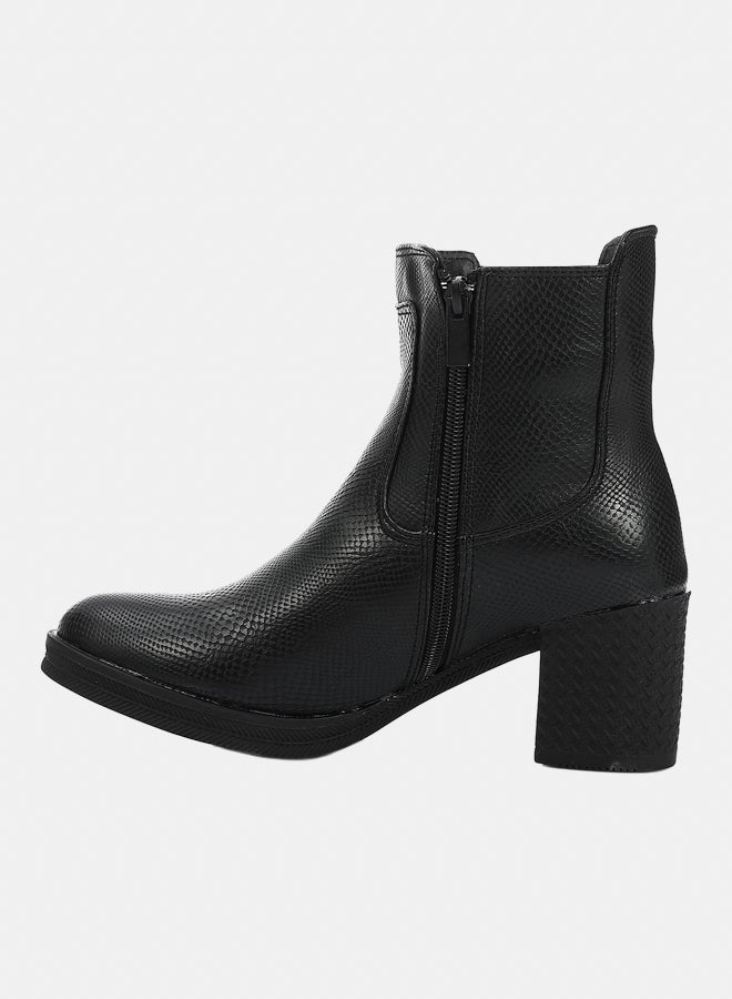 XO Style Leather Ankle Boot -  1422 Black - Image 4