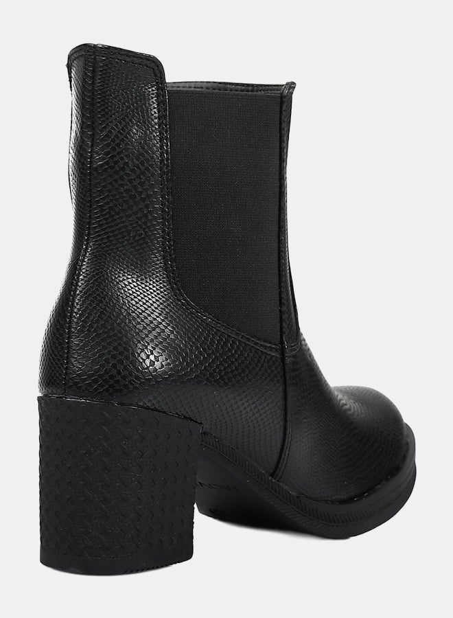 XO Style Leather Ankle Boot -  1422 Black - Image 3