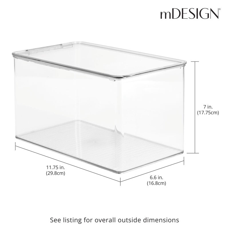 mDesign Ideal Shoe Storage for High Heel Shoes - Stackable Shoe Box Suitable for Various Footwear - Practical Shoe Organiser with Lid - Image 3