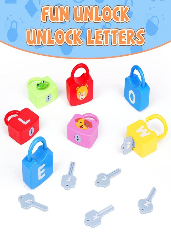 AXEARTE Montessori Educational Toys - Alphabet Learning Locks and Keys for Toddlers - 26 Locks & Keys Set - Baby Sensory Fine Motor Skills Toys - ABC Locks and Keys - Image 4