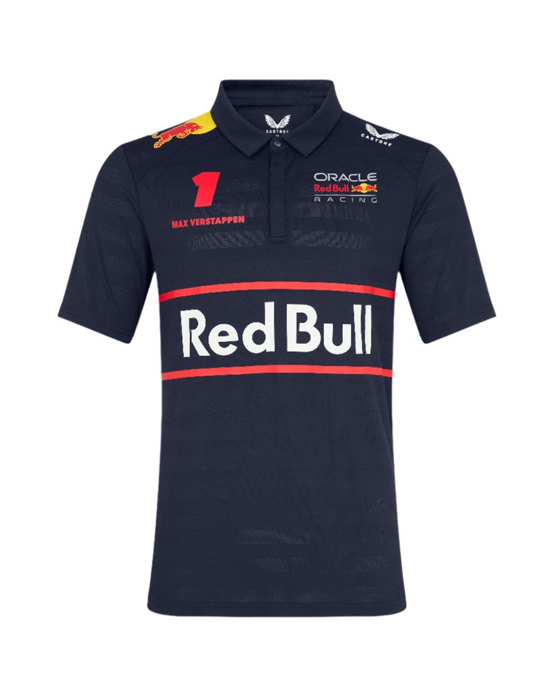 قميص بولو للرجال من كاستور ريد بول ريسينغ F1 2025 ماكس فيرستابن XL أزرق داكن