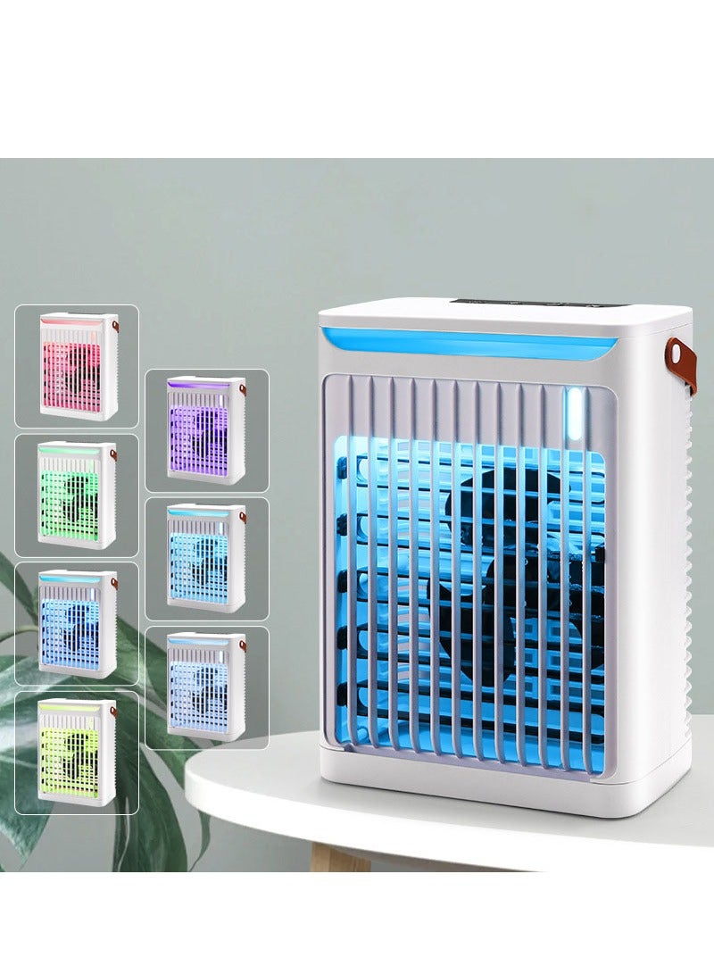 Joshberg USB Portable Air Cooler Fan Mini Air Cooler Fan Air Humidifier RGB Light with 5 Adjustable Speeds - Image 2