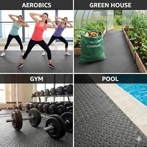 EASY HOME High Density EVA Foam Interlocking Puzzle Floor Mats – Shock Proof, Protective Gym & Home Workouts Tiles for Exercise (60×60 cm, 12 mm Thickness) - Image 4