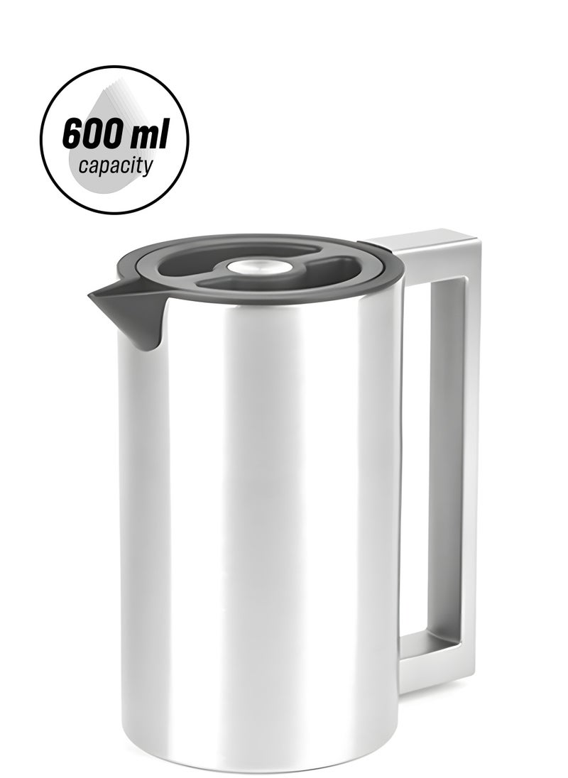 BLACKSTONE Premium Stainless Steel Vacuum Insulated Flask Lock-Unlock Lid & Steel Handle Leakproof Includes Info Booklet 0.6L  - Image 1