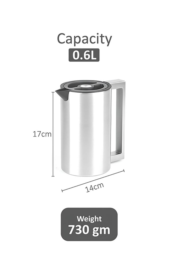 BLACKSTONE Premium Stainless Steel Vacuum Insulated Flask Lock-Unlock Lid & Steel Handle Leakproof Includes Info Booklet 0.6L  - Image 5