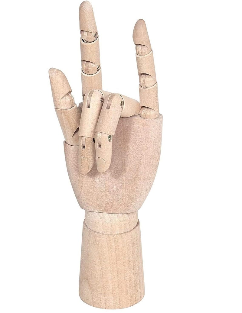 KRYTONE.Fx® Wooden Human Art Drawing Flexible Joints Mannequin Manikins Figures Doll Model for Artists Sketch Charcoal Home Desk Decoration Children Toys (Hand Manikin) - Image 1