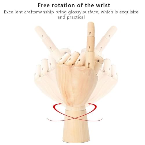 KRYTONE.Fx® Wooden Human Art Drawing Flexible Joints Mannequin Manikins Figures Doll Model for Artists Sketch Charcoal Home Desk Decoration Children Toys (Hand Manikin) - Image 3