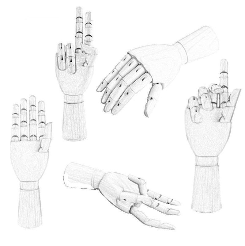 KRYTONE.Fx® Wooden Human Art Drawing Flexible Joints Mannequin Manikins Figures Doll Model for Artists Sketch Charcoal Home Desk Decoration Children Toys (Hand Manikin) - Image 5
