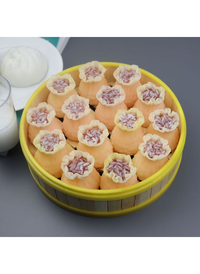 Simulation Of Steamed Buns, Steamed Buns, Flower Rolls, Fried Dough Sticks, Dumplings, PVC Model, Baked Wheat, Ornaments, Food Props, Food Teaching Aids-Color:Spinach Dumplings  - Image 4