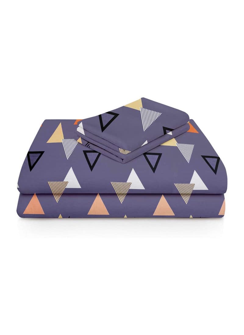 BSB HOME BSB HOME 120 TC Double Abstract Printed Bedsheet with 2 Pillow Covers | 110 GSM Soft Brushed Microfiber - Breathable & Wrinkle Free - (86 X 88 Inch, Purple & Orange)  - Image 4