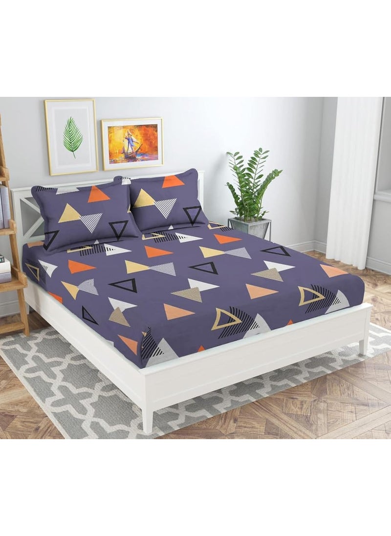 BSB HOME BSB HOME 120 TC Double Abstract Printed Bedsheet with 2 Pillow Covers | 110 GSM Soft Brushed Microfiber - Breathable & Wrinkle Free - (86 X 88 Inch, Purple & Orange)  - Image 1