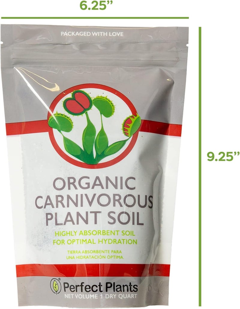 PERFECT PLANTS Carnivorous Plant Soil | Organic Premium Mix | Use with Venus Fly Traps, Pitcher Plants, or Other Carnivorous Plants (1 qt.) - Image 2