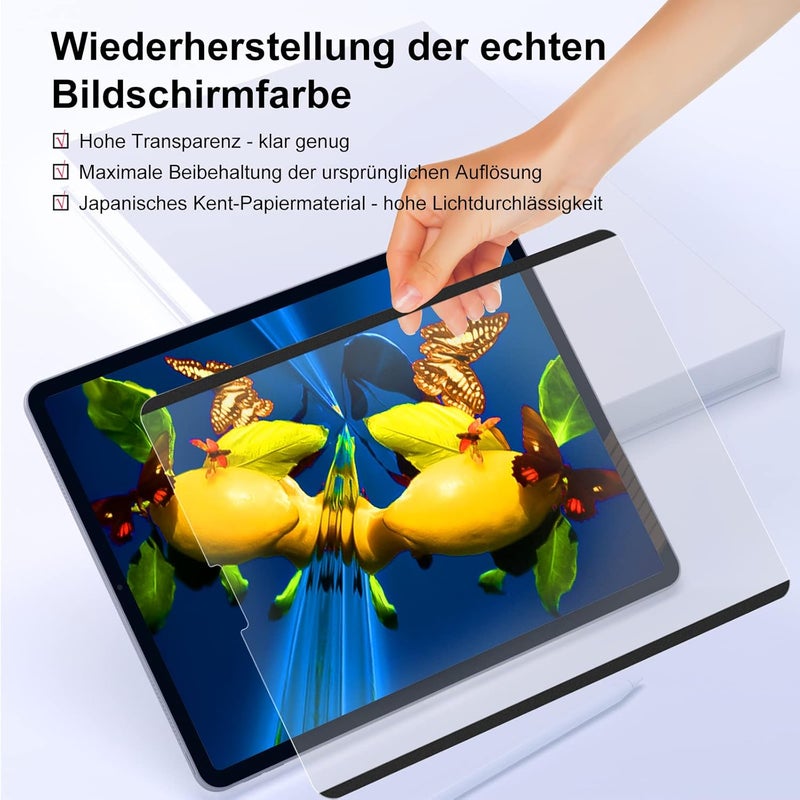 Mamol Pack of 2 Magnetic Paper Screen Protectors Compatible with iPad Pro 11 (2022/2021/2020/2018) and iPad Air 5/4 (2022/2020), Magnetic Matte Screen Protector for Writing, Drawing, Removable/Anti-Glare - Image 3
