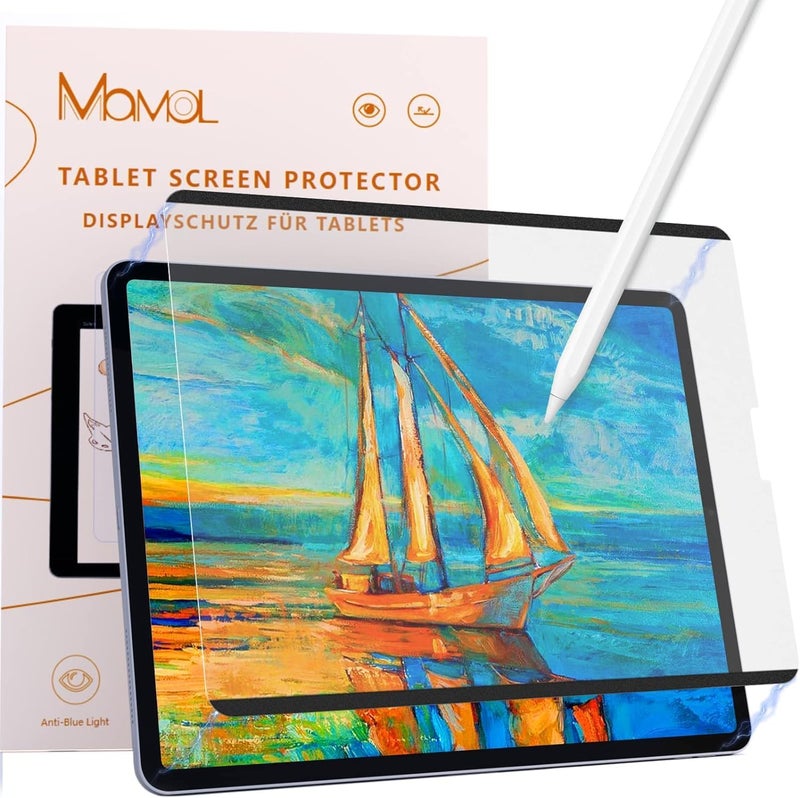 Mamol Pack of 2 Magnetic Paper Screen Protectors Compatible with iPad Pro 11 (2022/2021/2020/2018) and iPad Air 5/4 (2022/2020), Magnetic Matte Screen Protector for Writing, Drawing, Removable/Anti-Glare - Image 1