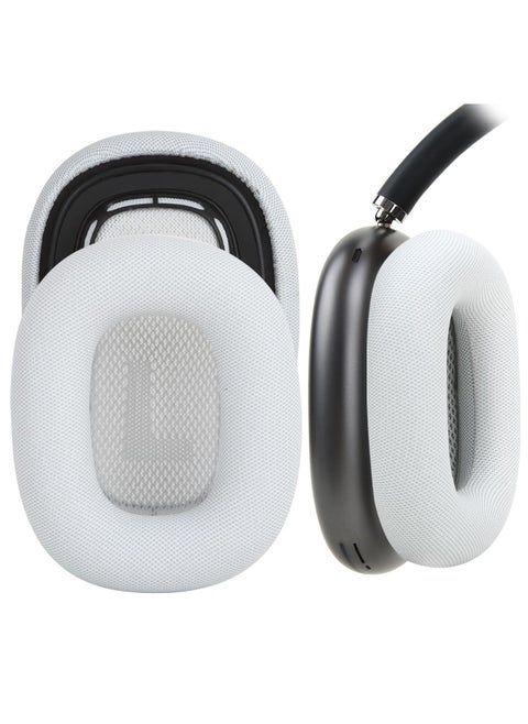 Earpads for AirPods Max Earpad Replacement Sweat Proof Ear Cushions Airpods Max Ear Pad Earcups with Protein Leather Memory Foam and Magnet (Silvery)