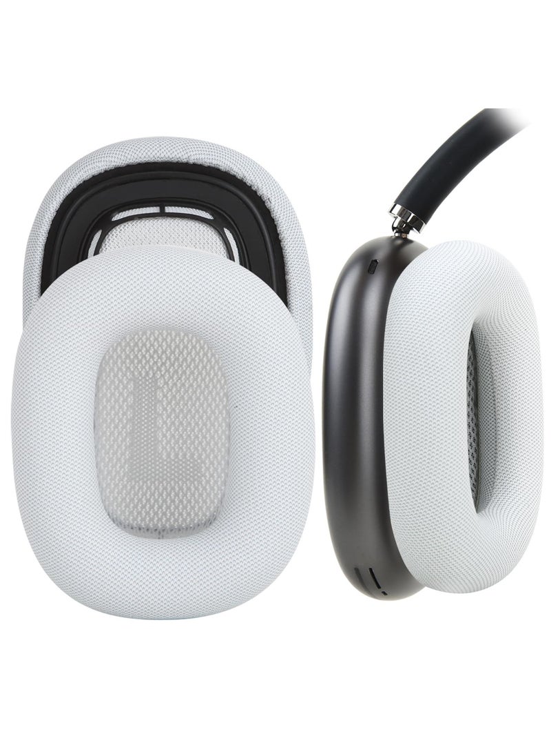 Earpads for AirPods Max Earpad Replacement Sweat Proof Ear Cushions Airpods Max Ear Pad Earcups with Protein Leather Memory Foam and Magnet (Silvery)
