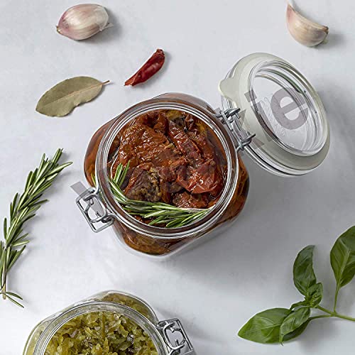 Vasukie Glass Jars with Airtight Lids Wide Mouth Storage Canister Jars Kitchen Storage Buckle Lid Canning Jar Dry Food Storage Pasta Spice Beans Flour (2) - Image 4