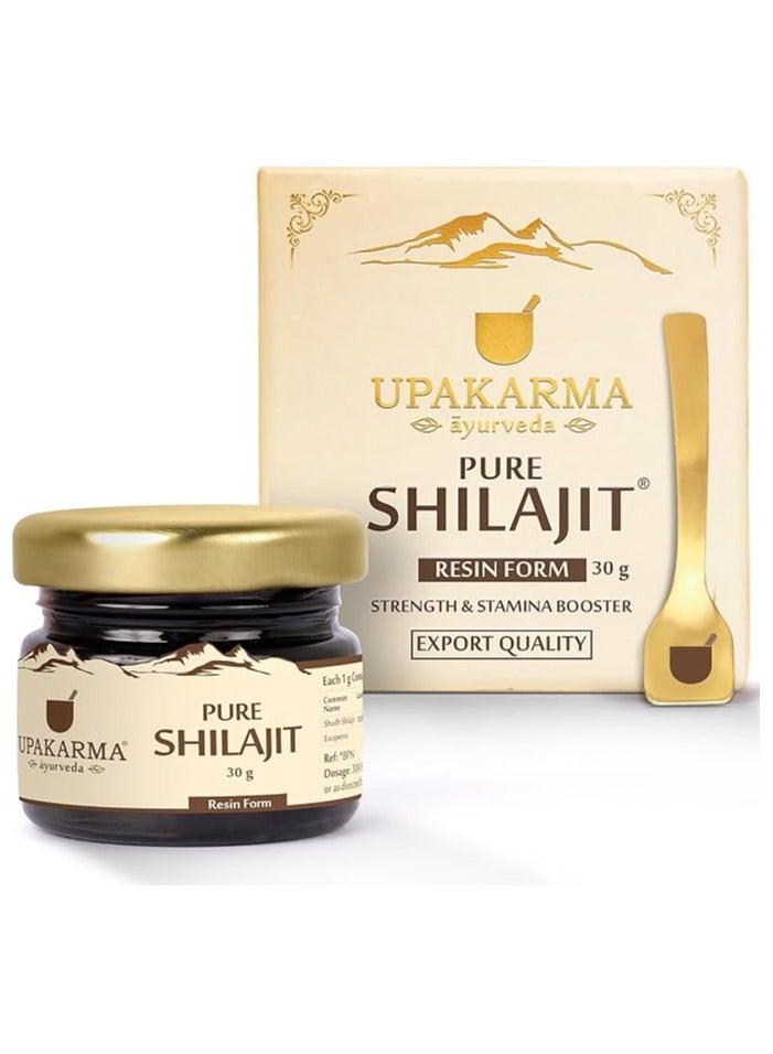 أوباكامرا شيلاجيت/راتينج شيلاجيت/موميجو/عالي الفعالية من أوباكارما أيورفيدا النقي مع ملعقة قياس، مصدر طبيعي لحمض الفولفيك والمعادن النادرة (30 جرامًا/ 1.04 أونصة سائلة) عبوة واحدة - Image 1