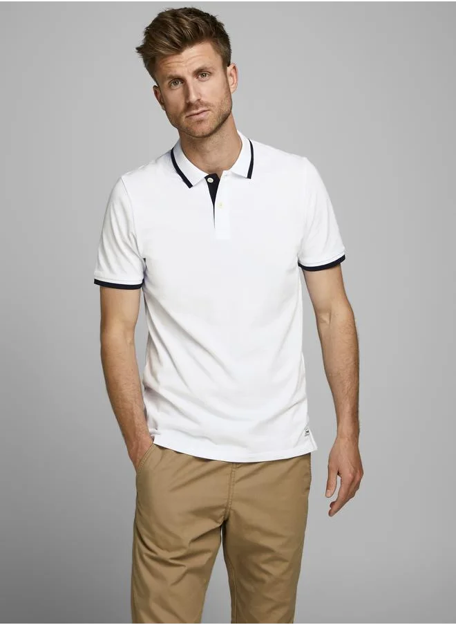 PRODUKT Contrast Taping Detail Basic Polo