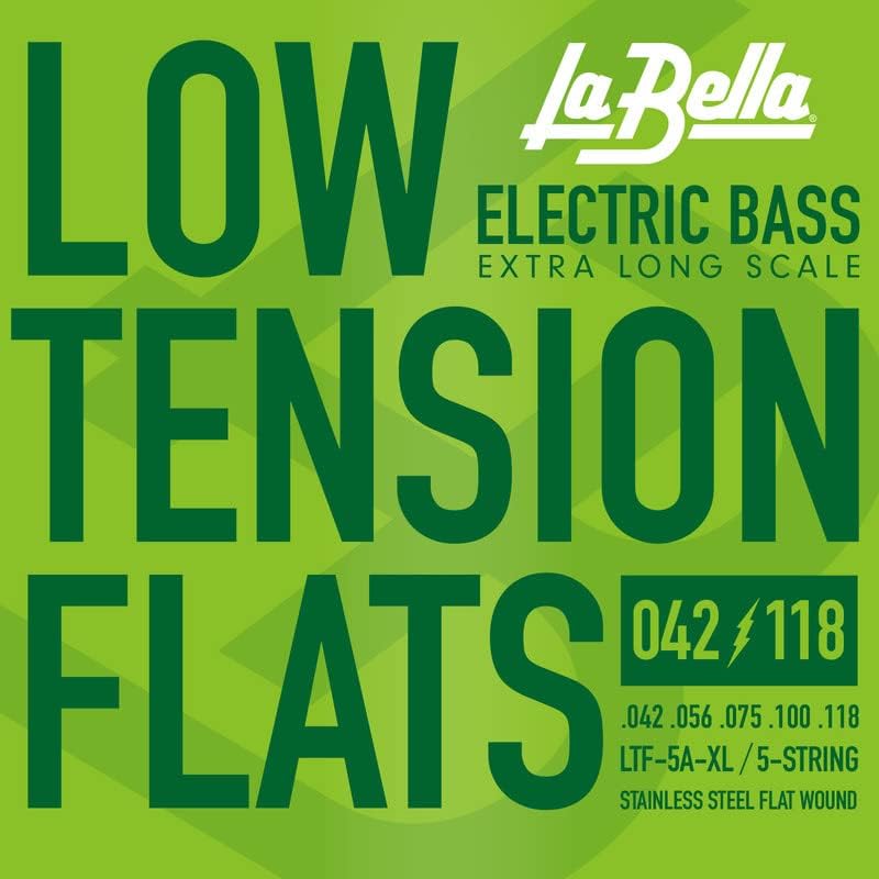 La Bella LTF-5A-XL Low Tension Flats, 5-String, Extra Long Scale Electric Bass String 42-118 - Image 1