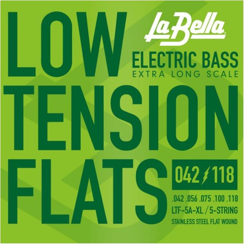 La Bella LTF-5A-XL Low Tension Flats, 5-String, Extra Long Scale Electric Bass String 42-118 - Image 4