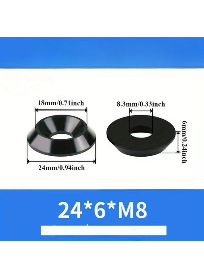 M8 Black Aluminum Countersunk Flat Head Screw Washer Set 2PCS - Image 4