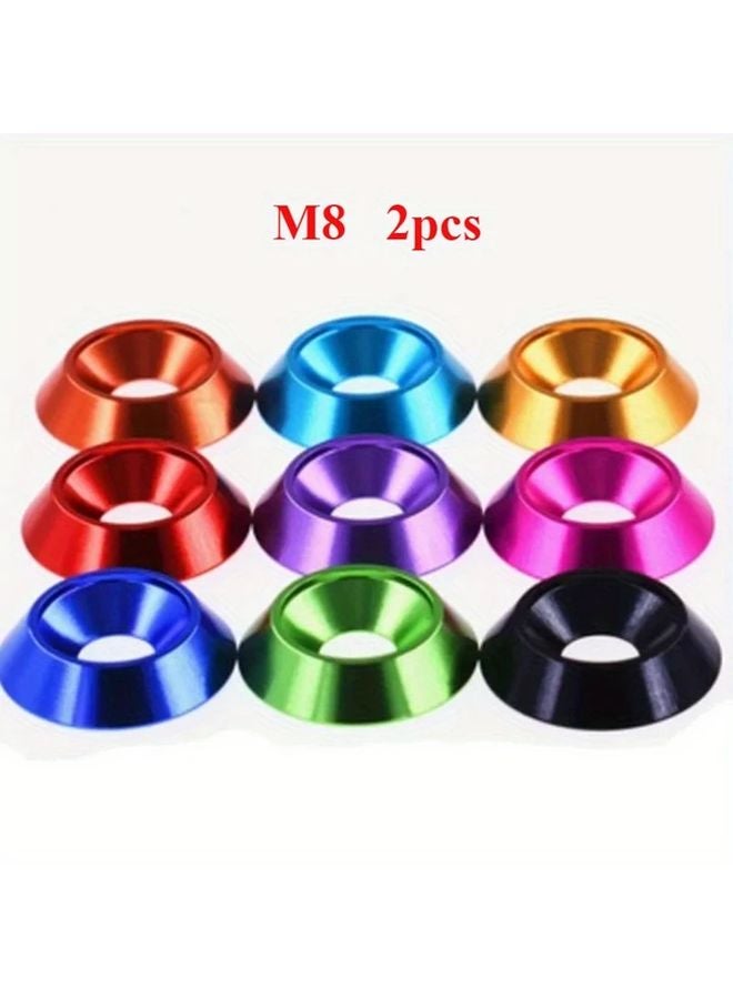 M8 Black Aluminum Countersunk Flat Head Screw Washer Set 2PCS - Image 2