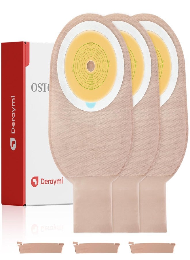 DERAYMI 30PCS Colostomy Bags, Ostomy Supplies, One Piece Drainable Ostomy Pouches with Clamp Closure for Ileostomy Stoma Care, 15 mm-64 mm Cut to Fit - Image 1
