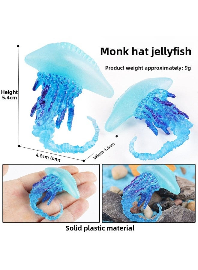 Children's Solid Simulation Ocean Life Models Great White Shark Megalodon Whale Shark Tiger Blue Whale Toys Ornaments-Color:M-2788 Monk Cap Jellyfish  - Image 1
