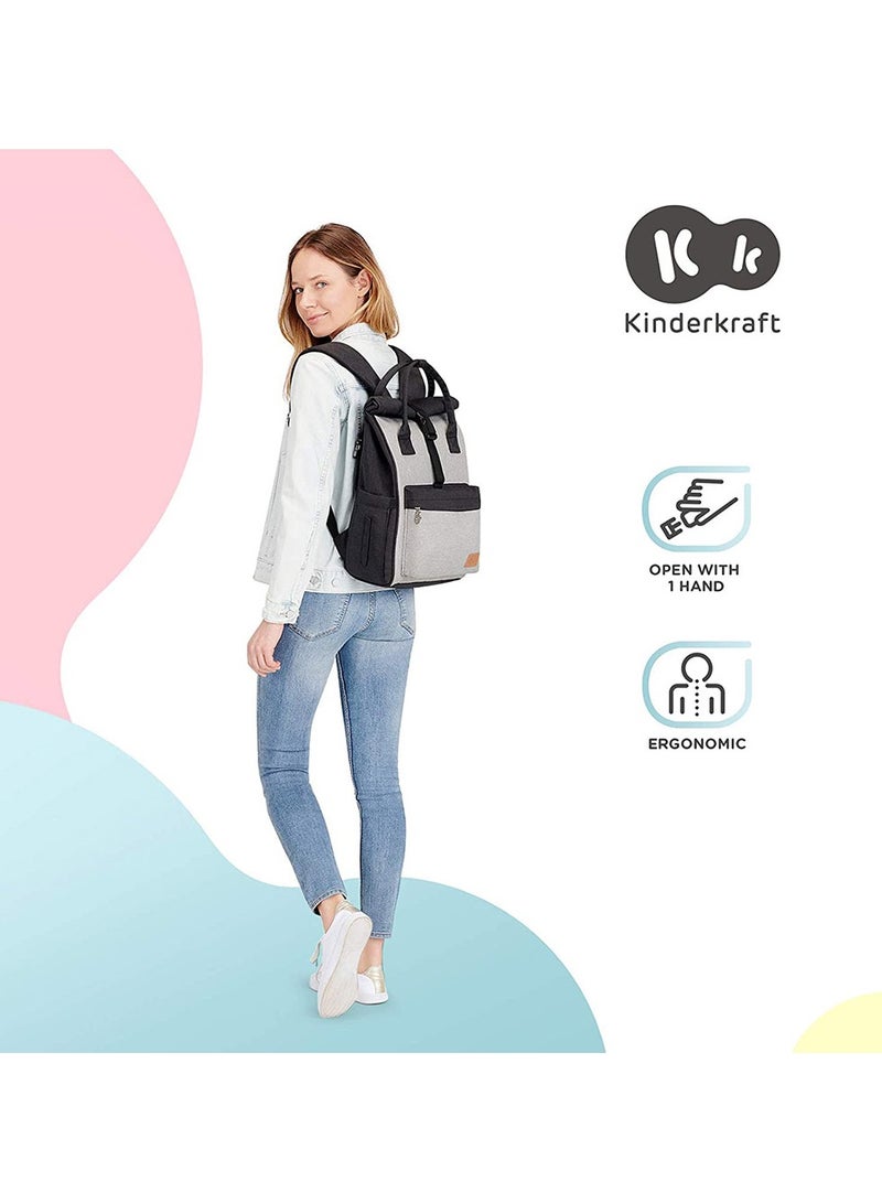 كيندركرافت حقيبة ظهر للحفاضات مون باك - رمادي - Image 5