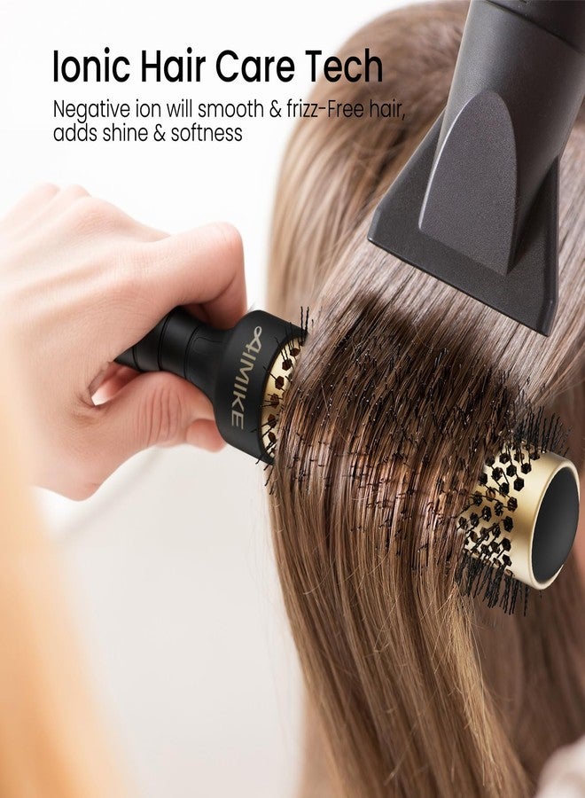 AIMIKE Round Brush for Blow Out, Small Round Hair Brush with Nano Thermal Ceramic Tech, Quick Blow Drying & Styling, Volumizing Blowout Brushes for Women Short Hair, 1.3 in Barrel (Not-electric) - Image 4