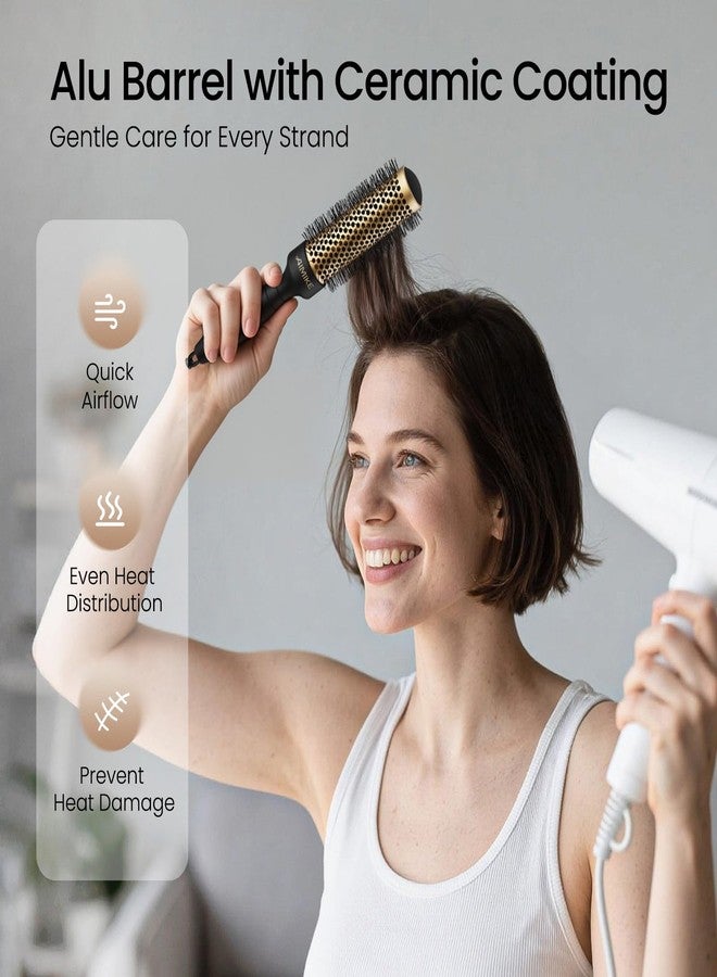AIMIKE Round Brush for Blow Out, Small Round Hair Brush with Nano Thermal Ceramic Tech, Quick Blow Drying & Styling, Volumizing Blowout Brushes for Women Short Hair, 1.3 in Barrel (Not-electric) - Image 3