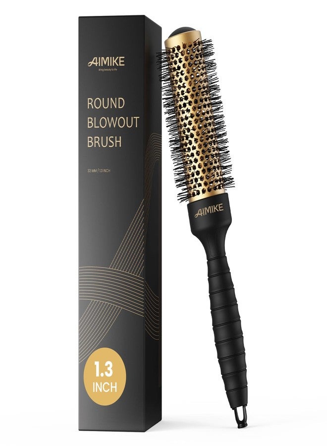 AIMIKE Round Brush for Blow Out, Small Round Hair Brush with Nano Thermal Ceramic Tech, Quick Blow Drying & Styling, Volumizing Blowout Brushes for Women Short Hair, 1.3 in Barrel (Not-electric) - Image 1