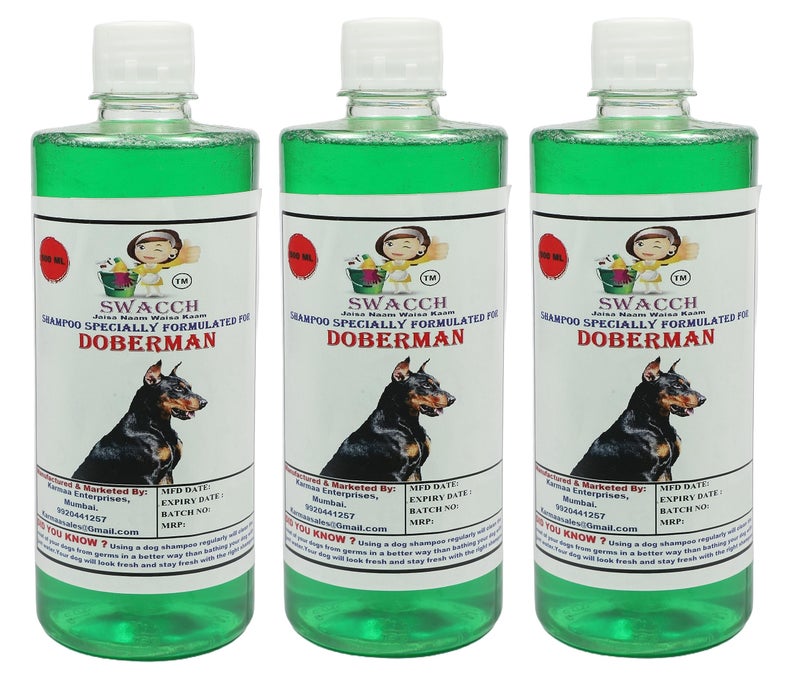 Swacch Shampoo Specially Formulated for Doberman (500ML) (Pack of 3) Neem Alovera - Image 1